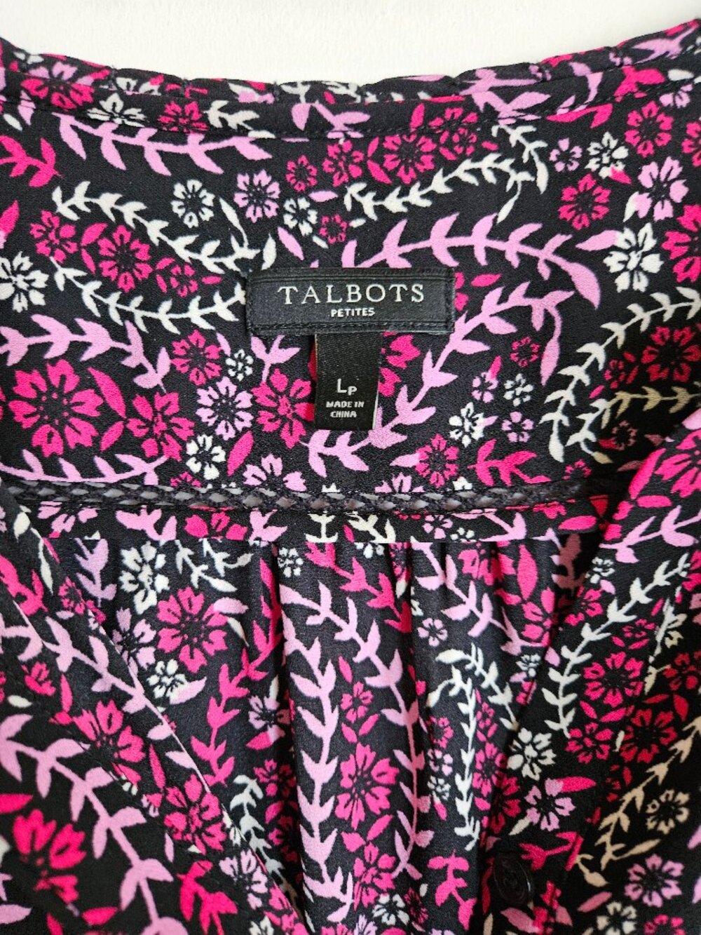 Talbots Popover Raspberry Pink Black White LP - Picture 3 of 6